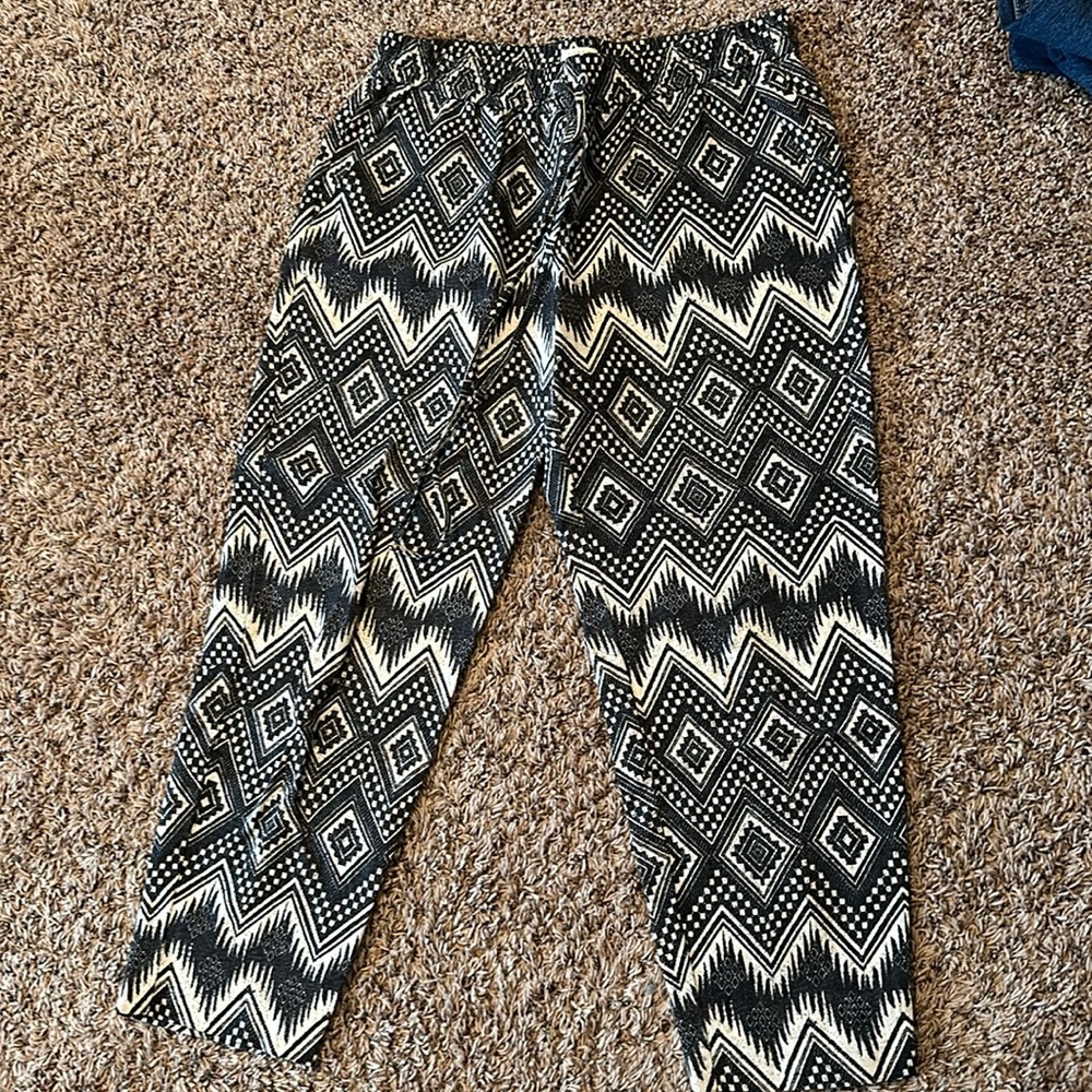 J-crew tribal print linen pants